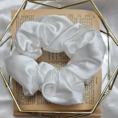 White Silk Scrunchie XL
