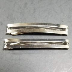 2 Vtg Goody Stay Tight Barrettes 2.5″ Silver Tone Open Metal Hair Clip Accessory