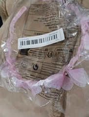 Pink Butterfly Bow Headband, Plastic/Fabric, Pink & Clear Women Hair Accessory