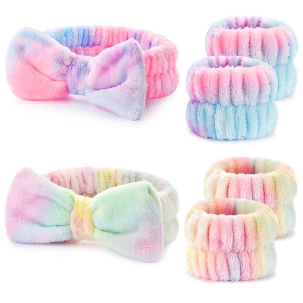 6pcs Headband and Wristband for Face Washing, Makeup Spa Skincare Headband