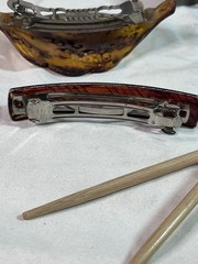 Hair Barrettes Hair Sticks With Bead Banana Clip Lot Of 8 Faux Tortoise Shell