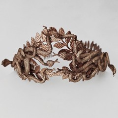 Eioi & Lmnm Greek Medusa Snake Headband for Women, Bronze Headpiece With Laur…
