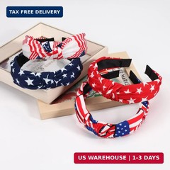 4PCS American Flag Headbands for Women Girls Independence Day 4th of July Red Wh