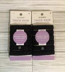 Gimme 6pc Thick Hair Bands Firm Hold Elastic Black+White (Set Of 2)