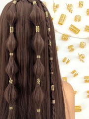50pcs Boho Hair Rings Vintage Braided Hair Beads DIY Hair Accessories
