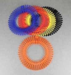 Blue Orange Red Yellw headband Set 5 Flex spider hair comb teeth zigzag stretch