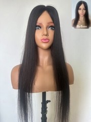 5″X5″ MONO with Silk Top Cap, Virgin Human Fine Hair Topper For Women 10″~30“