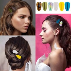 Fashion Vintage Colorful Hair Clip Acetic Acid Drop Shape Hairpin Headdress Hair