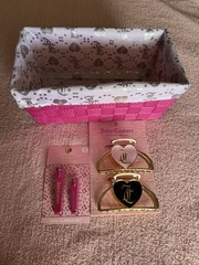 Juicy couture home gold hair clips nail clippers and basket set