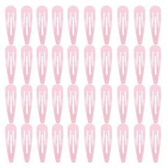 40 Pink Metal Snap Hair Clips 2 Inch Baby Hair Accessories Simple Design