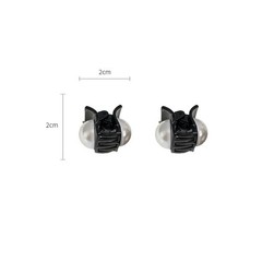 2Pcs Mini Pearl Hair Claw Clips Women Small Cute Fringe Acrylic Hairpin Black
