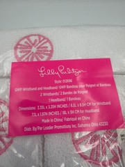 Lilly Pulitzer White Wristband Headband Set Pickleball Tennis Workout Healthcore