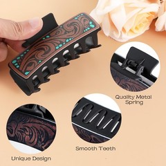 4 Pack Western Hair Clips for Women, 1 Count (Pack of 4), Vintage