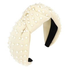Non-Slip Pearl Knotted Headband for Women – Wide Beaded Hair Accessories