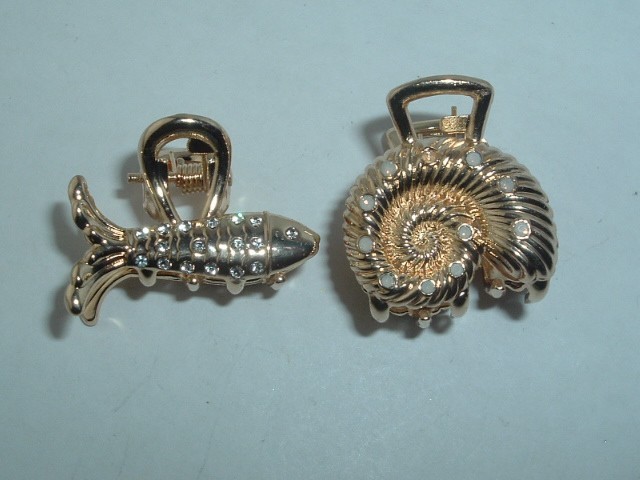 SNAIL & FISH SMALL METAL HAIR CLAW CLIPS HAIR ACCESSORY