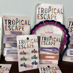 Scunci Tropical Escape Hair Lot Headbands Clips Barrettes Purple New