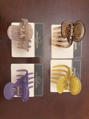 NWT French Atelier Yoga Claw Clips Lot Of 4 Flat Hair Clips France Acetate