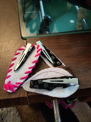 New Artisan 3 Cowhide Hair On Hide Alligator Hair Clips 1.75″