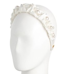 NWT $150 Lele Sadoughi Knotted Kelly Headband Crown Bridal Pearls Preppy Brunch
