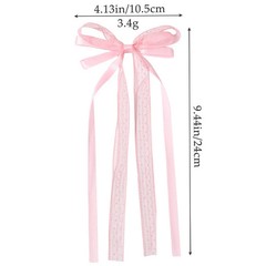 2Pcs Lace Satin Ribbon Bow Clip Women’s Double Ponytail Braid Sweet Hair Clip