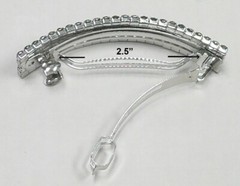 Dz Pk 12 Count Crystal Bar Barrettes Sparkly Bridal Thick Hair Hairclips 0004-D