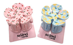 Scunci Cherry Lemon Print Claw Hair Clip Pink Blue Fruit Hair Accessory 2pk