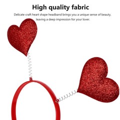 6PCS Red Heart Headband Valentine Day Boppers Sequin Love Party Accessories