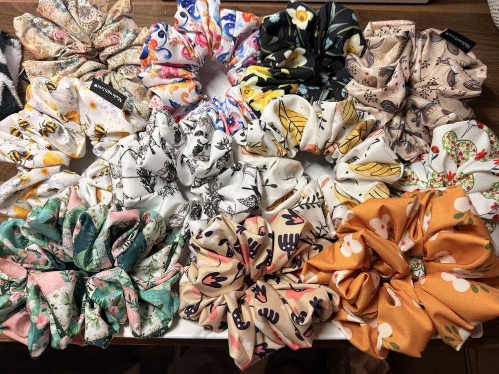Handmade Hair Tie Scrunchie 7 XL- 5 Count Surprise Box