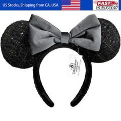 Black Sequin Grey Bow Cute Minnie Mouse Sparkly Disney’s Parks Headbands Ears