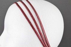 Drk Red thin skinny triple 3-strand faux leather headband hair band narrow bands