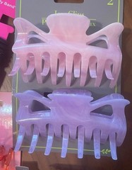 2 Pack Claw Clips Pink & Purple Hair Accessories New On Card