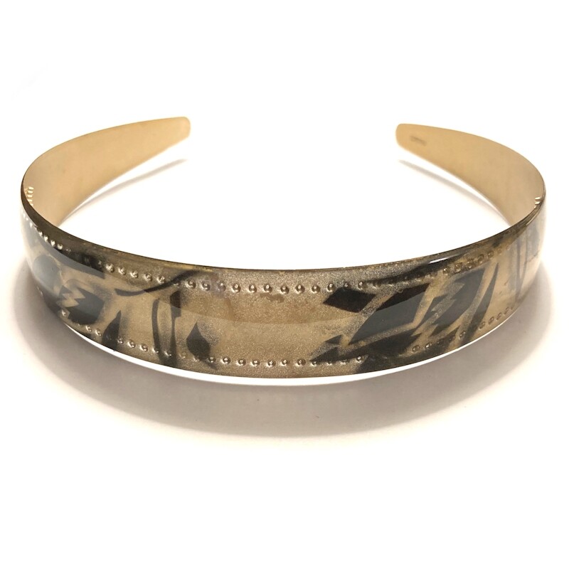 Women’s Classic Headband Spotted Marble Pattern Plastic Hair Band Made in France