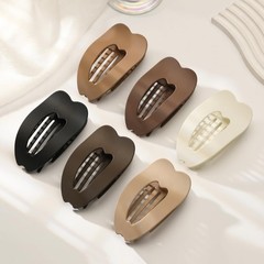 6 PCS Flat Hair Clips for Women, French Large 1 Count (Pack of 6), Brown
