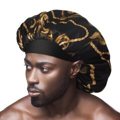 Men’s Silky Satin Hair Bonnet, Soft Anti-Frizz Fabric, All Hair Types, No Sli…