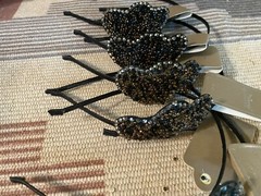12 piece Beaded Hairband Headband Metal Wire with protective tip new