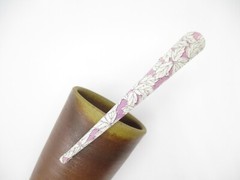 Silk Kimono Long Hair Clip 130mm (5 1/8 inch) Ship from USA, White Light Purple