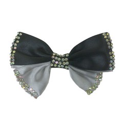2 pcs Women Girls Ribbon Hair Pin with AB Stones