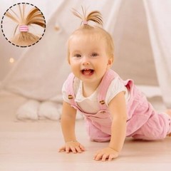 CÉLLOT 360PCS Pink Baby Hair Ties, 2cm in Diameter No Crease Pink(for Baby)