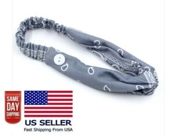 Headband Buttons Face Masks Holder Ear Saver Grey Gray Paisley US Seller Fast
