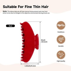 Red Hair Clips for Women, Medium Claw 1 Count (Pack of 1),