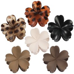 SMKSL 6 Pcs Flower Hair Claw Clips for 1 Count (Pack of 6), Brown & Tortoise