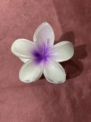White Plumeria Flower Hair Claw Clip Tropical Floral Hair Accessory Women Gift
