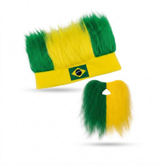 World Cup Fan Kit 2PCS Set Wig Headband, Beard Mustache