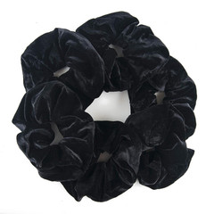 6 Count Big Black Velvet Scrunchies, Healthier Hair Ties for Women Girl, Not Hur