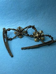 Lilla Rose Bronze Metal Flexi Flip Cross Rhinestone Hair Barrettes
