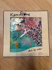 Ken Done Australia Large Handkerchief Set Floral Fish 2 Pieces