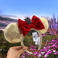 Disney` Parks Mickey Minnie Magical Bow Spangle Headband Loungefly Ears NWT Gift