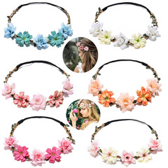 Women Headpieces Collection Accessories – 6 PCS Boho Hair Wreaths, Flower Crowns