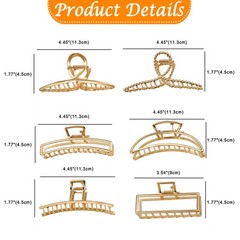 ‌6pcs Strong Hold Durable Hair Clips for Versatile Use Crossover for Buns Updos