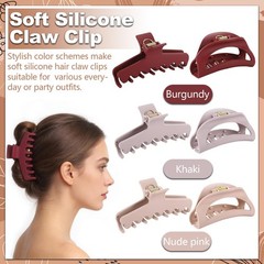 6 PCS Silicone Claw Clip, Flexible Clip for Thin, Thick and Curly…